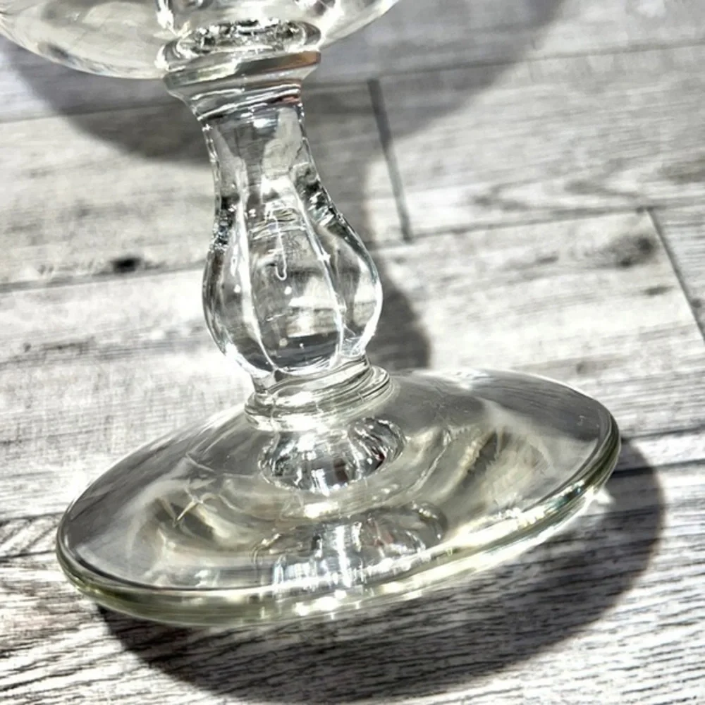 Libbey Mid Century Gold Leaf Stemmed Champagne Glasses Set of 4